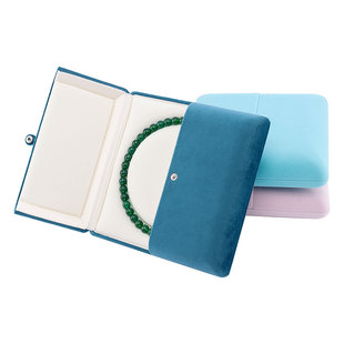 珍珠绒布套链盒圆心珍珠项链包装盒礼物盒母亲节节送妈妈