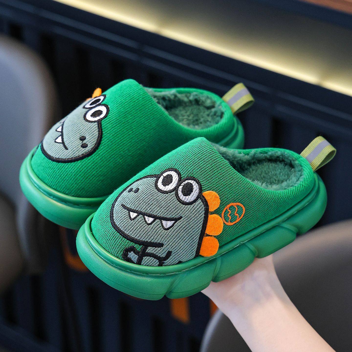 恐龙棉拖鞋男女童秋冬季室内学生居家鞋大中小童防滑软底亲子棉鞋,童鞋/婴儿鞋/亲子鞋,儿童棉拖鞋,淘宝优惠券,粉丝福利购,淘宝优惠卷