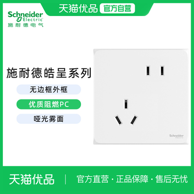 施耐德开关插座皓呈系列斜五孔