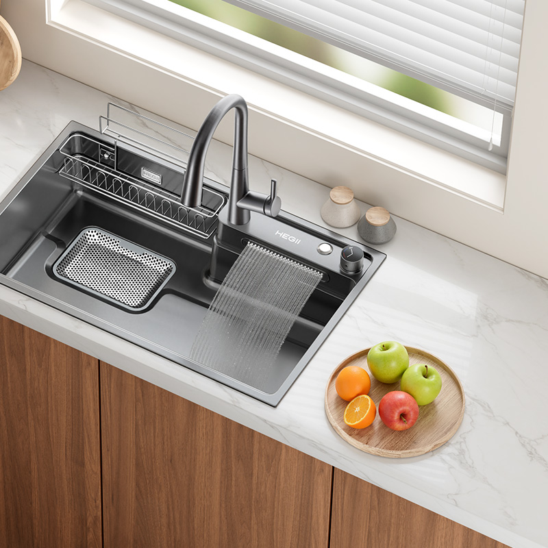 恒洁厨房不锈钢水槽防溅
