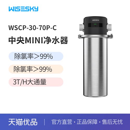韦思卡尔大白瓶前置过滤器不锈钢中央净水家用自来水全屋除氯70P