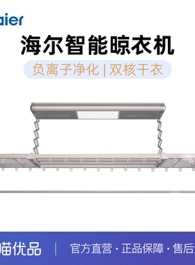 海尔电动晾衣架家用双核干衣负离子净化广角照明洗晒联动 HC07
