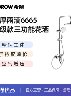 希箭（HOROW）加厚雨滴6665升级款三功能花洒套装O2O