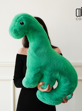 coolercolour原创绿恐龙宝宝可爱毛绒睡觉玩偶抱枕靠枕男朋友礼物