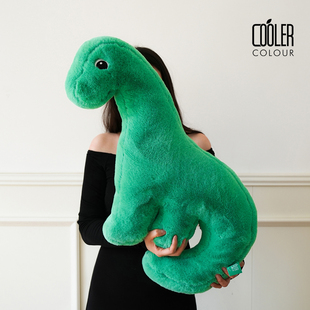 coolercolour原创绿恐龙宝宝可爱毛绒睡觉玩偶抱枕靠枕男朋友礼物
