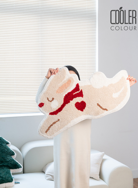 CoolerColour原创兔子簇绒地毯新年卧室床边毯客厅入户地垫可机洗