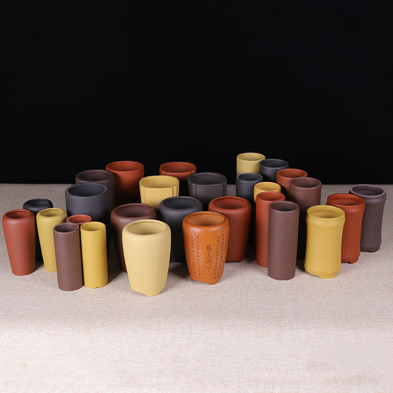 蔓木人紫砂花盆桌面绿植盆景精品中国风小盆微盆景盆小悬崖掌中宝