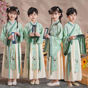儿童汉服古装2025新款女童三字经男童国学服小书童演出服学生六一