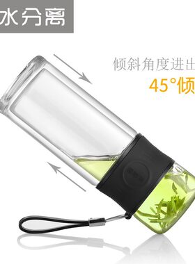 茶艺师茶水分离杯玻璃双层