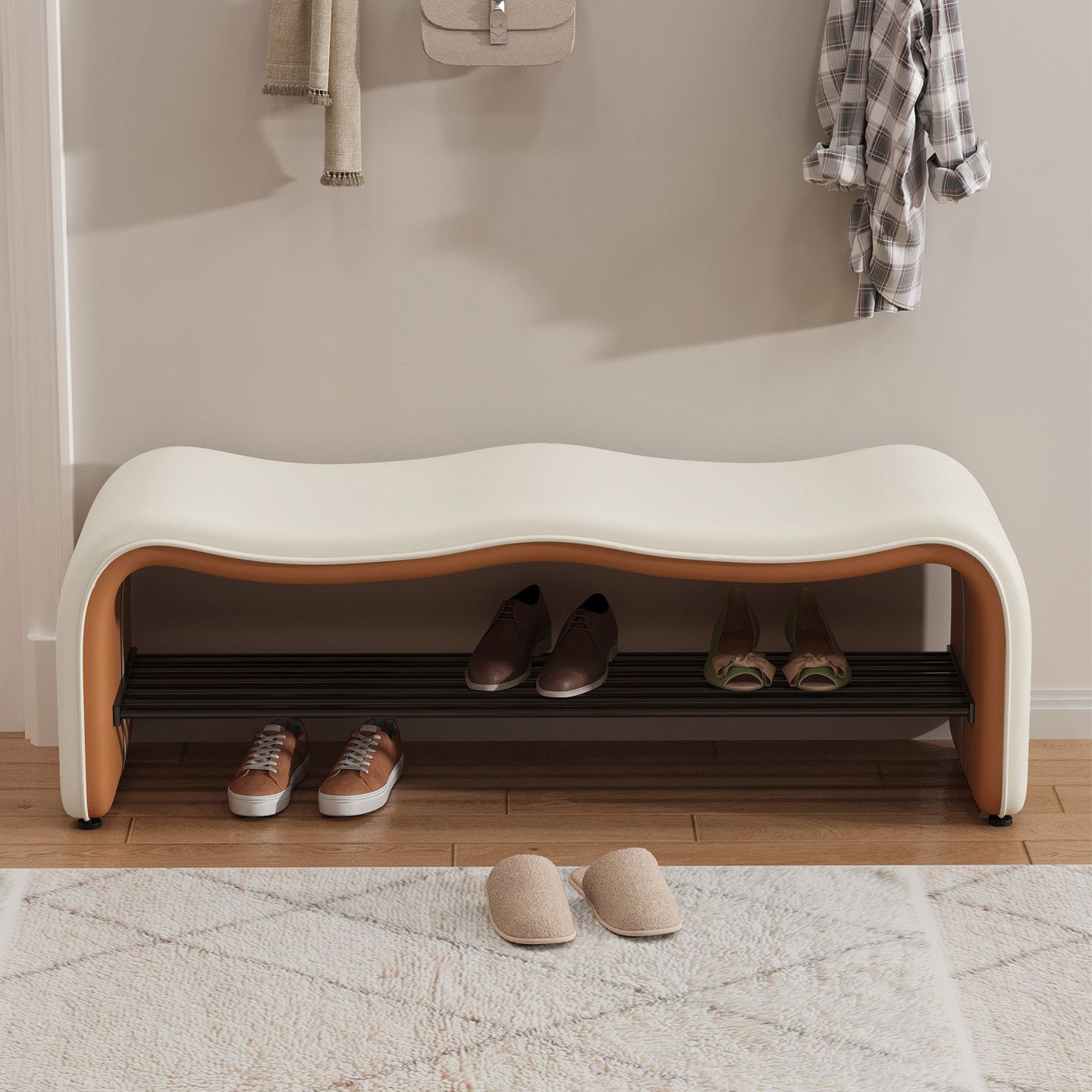 网红极窄入户门口换鞋凳鞋柜一体轻奢高级创意长条家用玄关穿鞋凳
