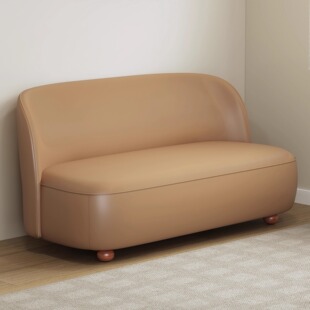 极简小沙发客厅小户型极窄出租房直排双人公寓服装店皮艺沙发卧室