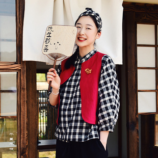 不蔓不枝【绢青】百搭双面穿小马甲坎肩系带可调节复古叠穿春夏女