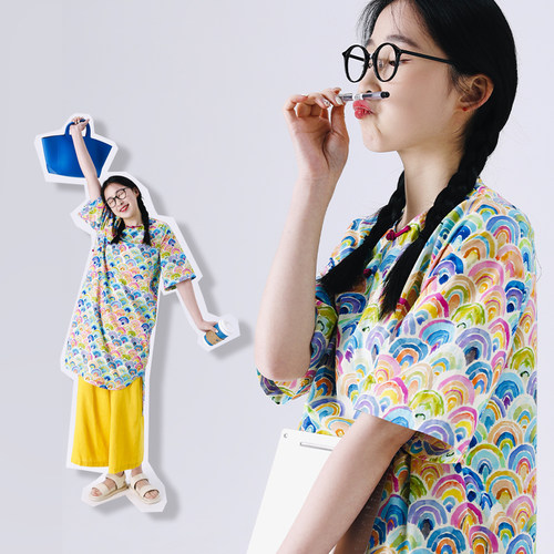 文艺复活直筒改良旗袍裙