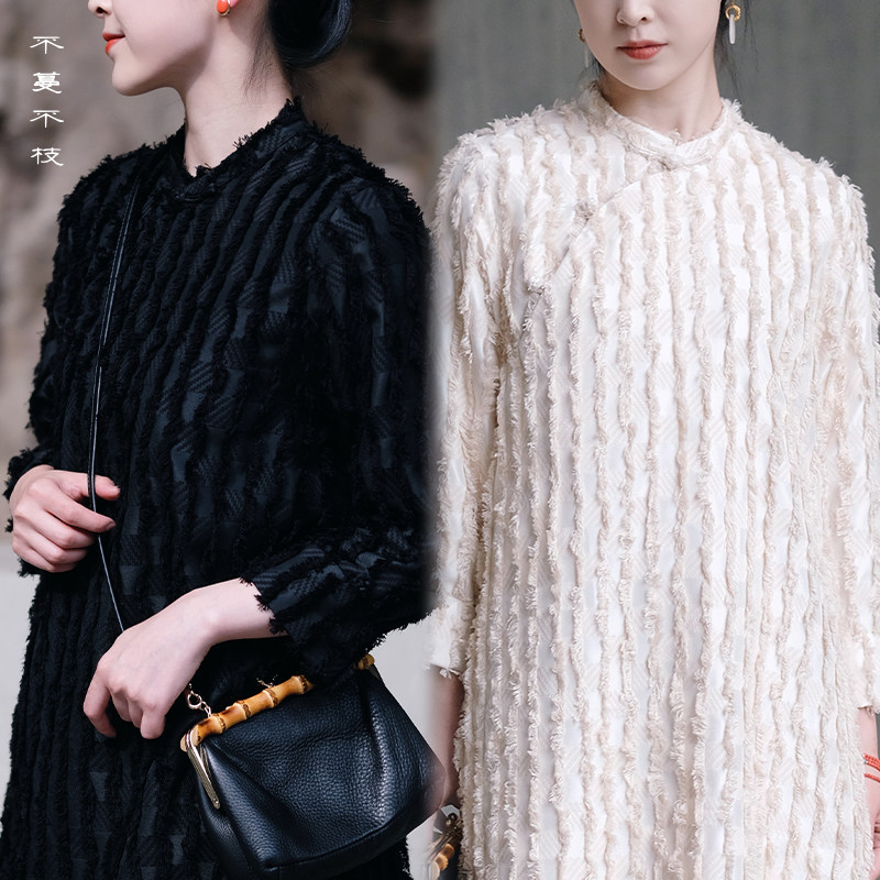 文艺复古改良旗袍磨毛