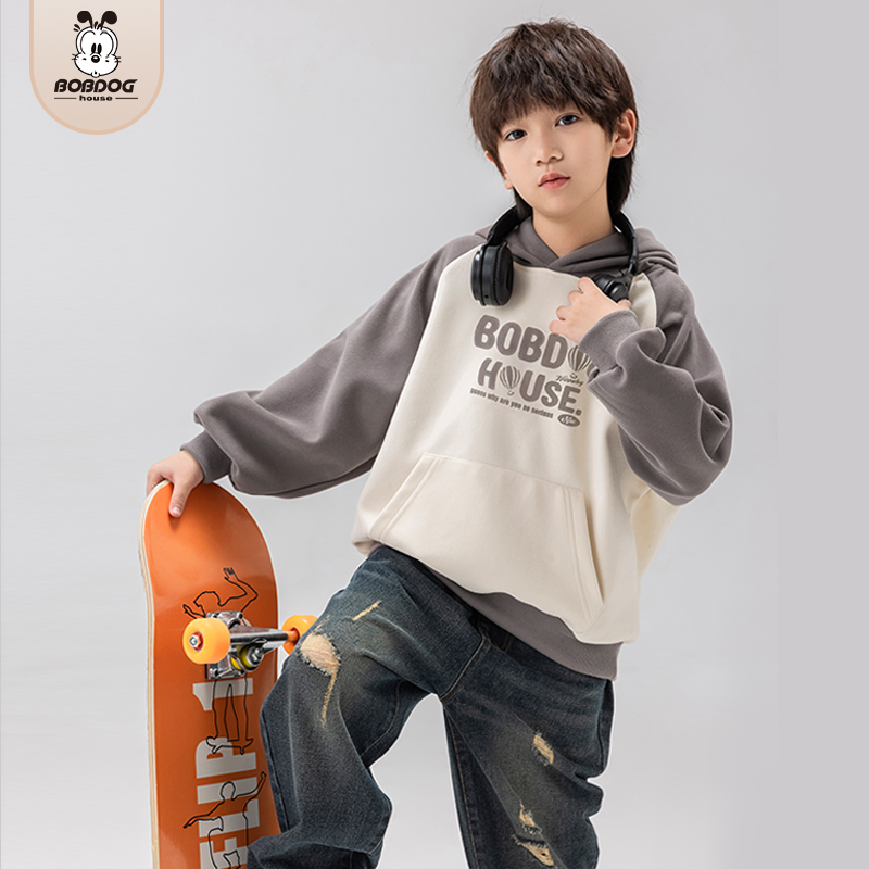 BOBDOGhouse男童套头卫衣拼色