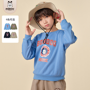 【专柜同款】巴布豆童装男女童卫衣儿童上装秋季圆领洋气上衣秋