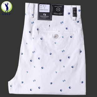 高尔夫长裤男秋冬3D印花休闲运动裤大码直筒Golf球裤不起球不掉色