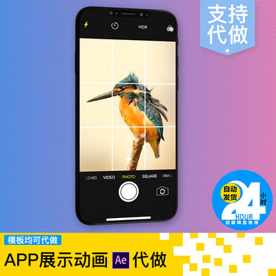 APP手机展示动画PhoneX手点击效果UI交互式动效制作AE模板代做