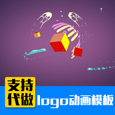 卡通水滴液体活动开头动画流动图形logo片头片尾动画制作AE模板