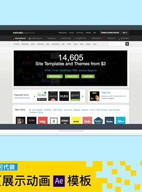 网页动画展示制作AE模板 交互设计UI网页作业MG宣传片APP手机