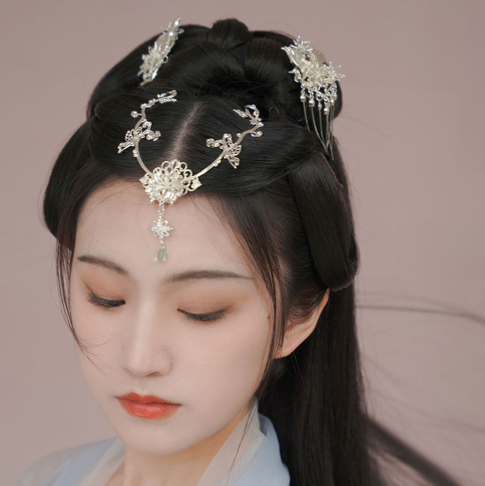 【蝉鸣知夏】寒音 镀银额饰 流苏发饰 古风头饰 汉服配饰原创设计