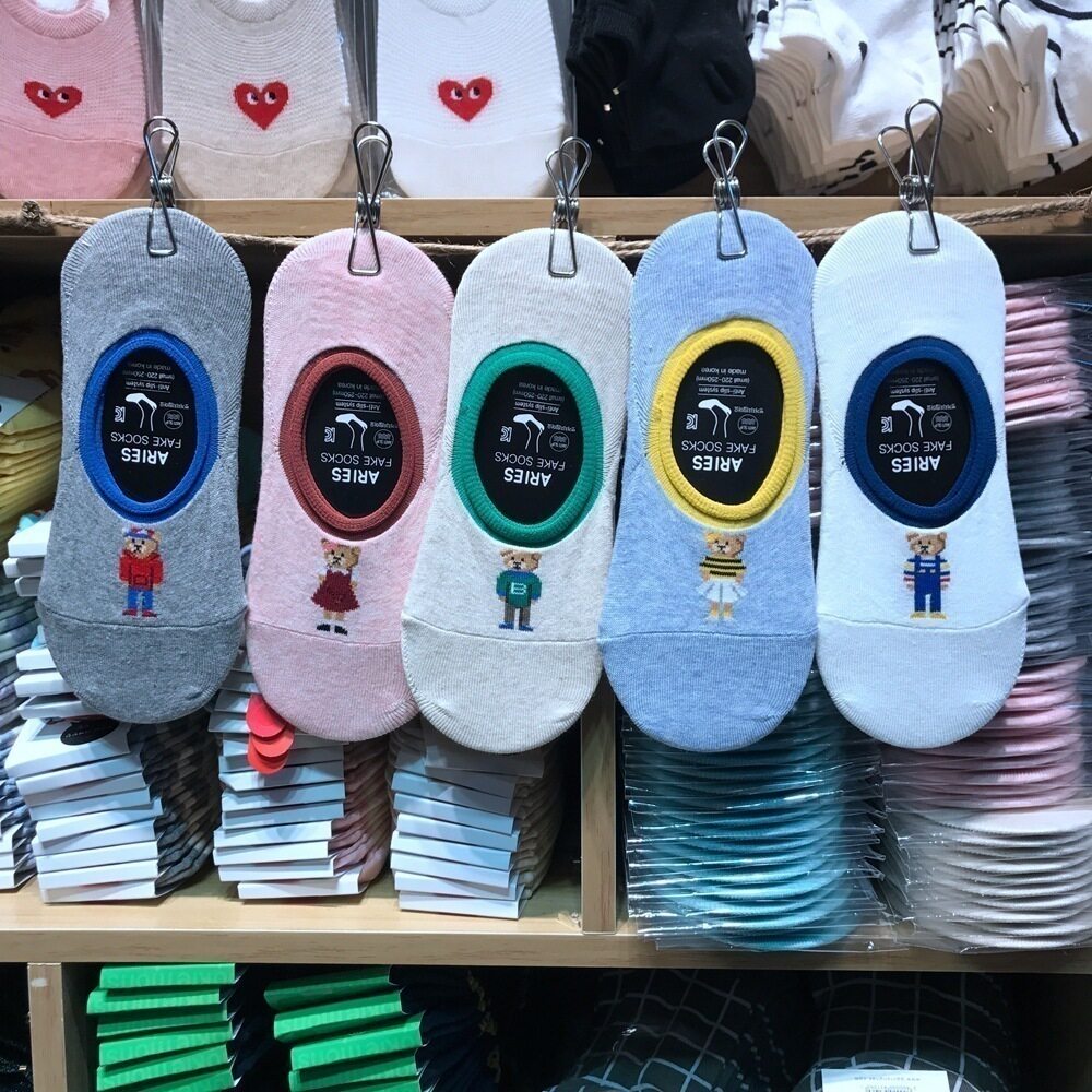 船袜韩国进口小熊卡通棉袜女袜套