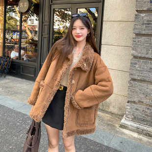 两面穿羊毛皮毛一体羊剪绒皮草外套女2025冬新款 大衣 羊羔毛中长款