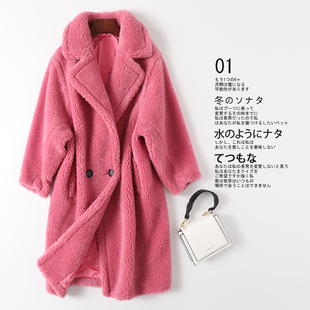 2025冬新款M家泰迪熊皮毛一体羊剪绒大衣女中长款羊羔毛皮草外套