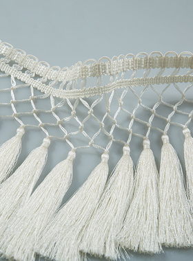 【一米价】法式整合长穗花边花带幅宽178mm抱枕桌旗窗帘