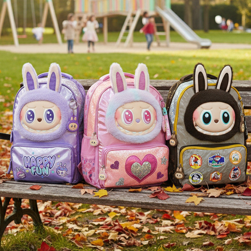 外贸原单拉布布labubu可爱卡通双肩背包大容量护脊减负小学生书