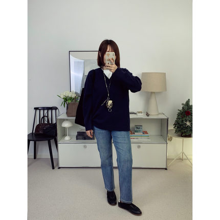 筷子腿！trave纳米绒小直筒九分水洗加厚牛仔裤25秋冬新款鸬鹚