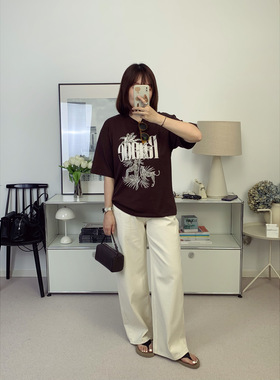 自线鸬鹚私服米白老钱松弛感薄款宽松牛仔裤26春夏新款【鸬鹚】
