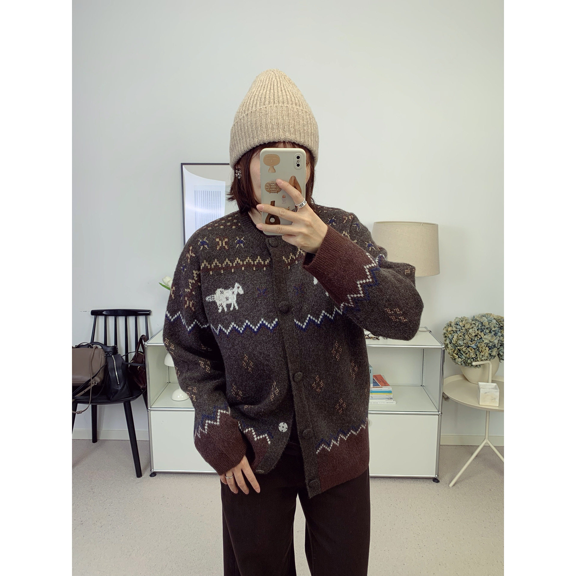 圣诞小马！复古风费尔岛小马套头毛衣+针织开衫25秋冬新款鸬鹚