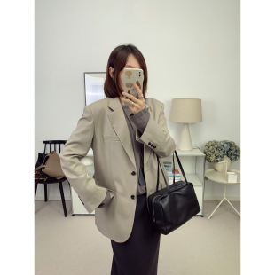 鸬鹚 7折 外套25秋冬新款 绅士西装 ed砂砾色精仿羊毛经典