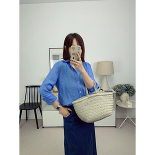 鸬鹚 彩色亚麻衬衫 25春夏新款 小马刺绣进口亚麻衬衫 薄款