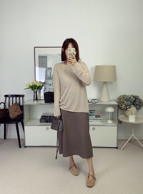 鸬鹚私服精致通勤族精纺羊毛垂坠遮胯A字中长半裙 25秋冬新款鸬鹚