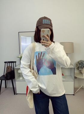 js法系小众清洗文艺风印花圆领T恤长袖+短袖26春夏新款【鸬鹚】