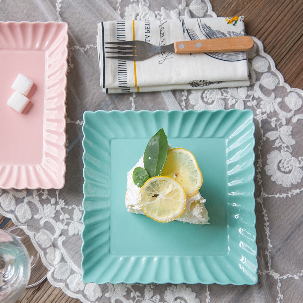 SY preferential modern housewife candy color series ceramic square plate