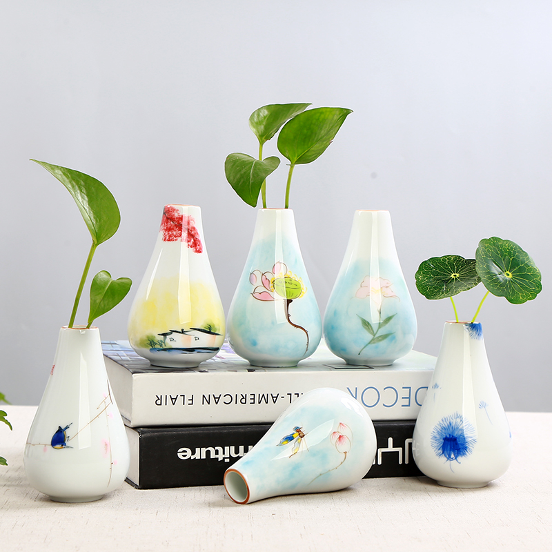陶瓷满天星小清新铜钱草现代花瓶