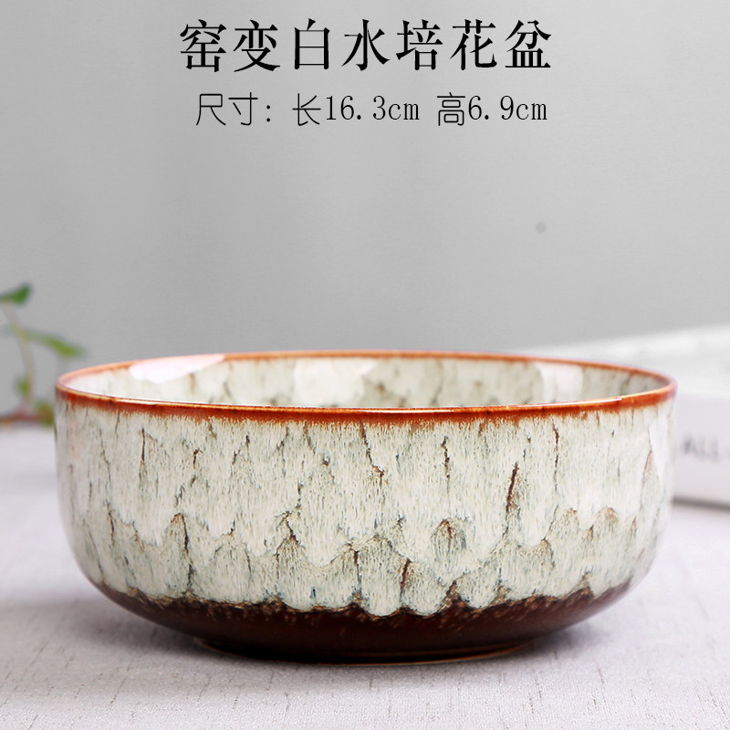 水仙花盆陶瓷创意大号无孔绿萝铜钱草碗莲睡莲多肉植物小水培容器