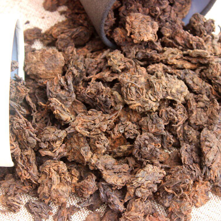 云南普洱茶叶 熟茶05年易武刮风寨高杆古树茶鉴藏老茶头散茶300克