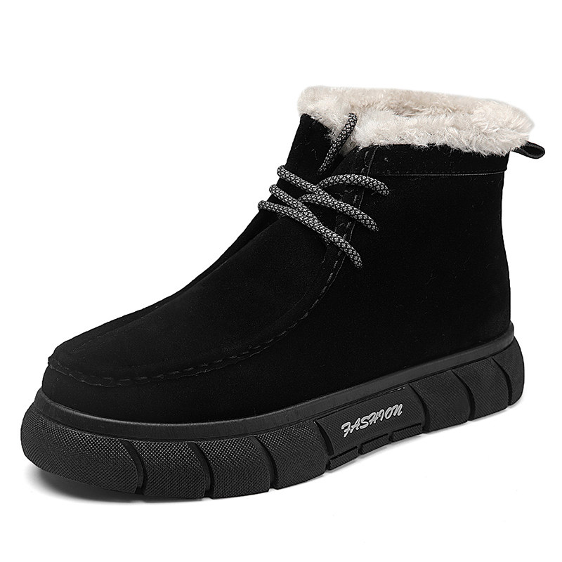 MARTIN BOOTS MENS HIGH-TOP WINTER VELVET WARM COTTON SHOES FUR INTEGRATED MENS OUTDOOR COLD-PROOF NORTHEAST SNOW BOOTS