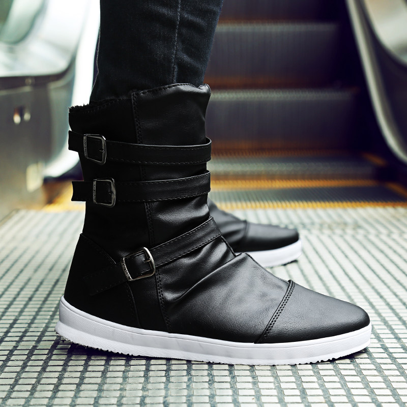 Yuemu summer Trend man Buckle Gaobang spring and autumn Trend Cotton boots outdoors leisure time gym shoes thickening shoesin the Men's Shoes, Boots  category - from Buy2taobao.com to provide professional Taobao agent buy service