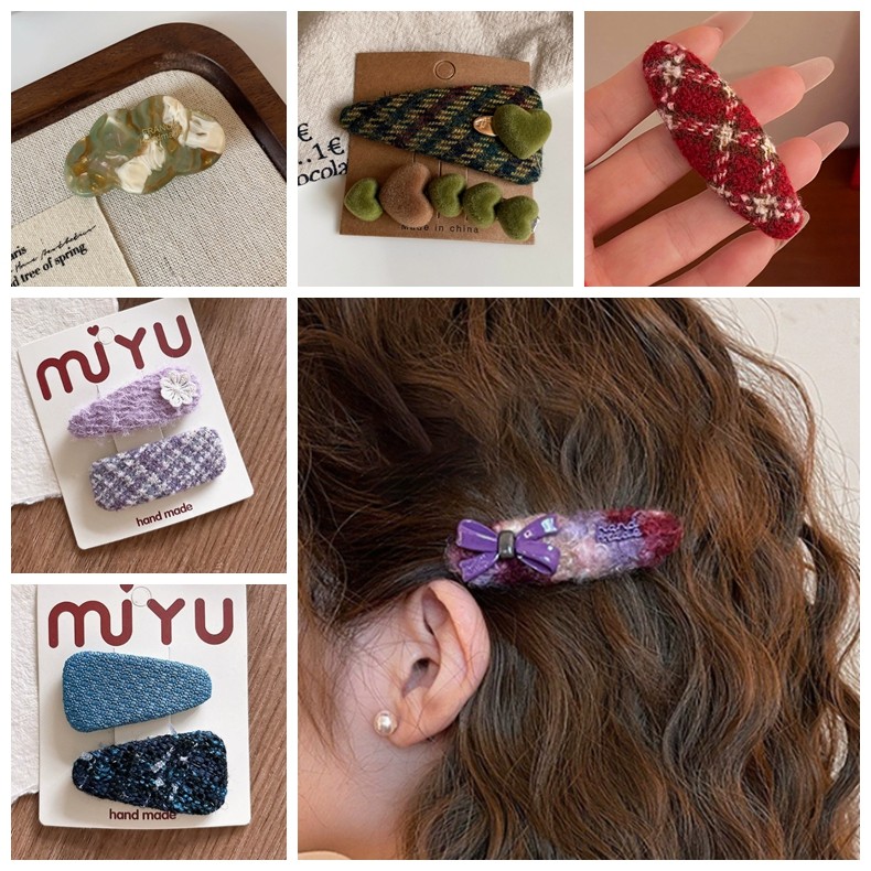 1-80时尚高端毛线边夹发夹女百搭刘海夹BB夹格纹蝴蝶结发卡,饰品/流行首饰/时尚饰品新,发饰,淘宝优惠券,粉丝福利购,淘宝优惠卷