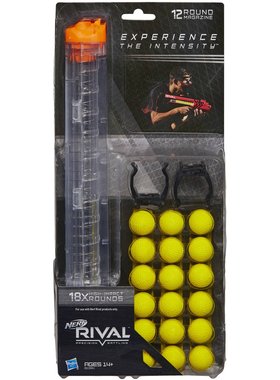 孩之宝Nerf Rival 竞争者12发弹夹带18发球弹赫拉补充装