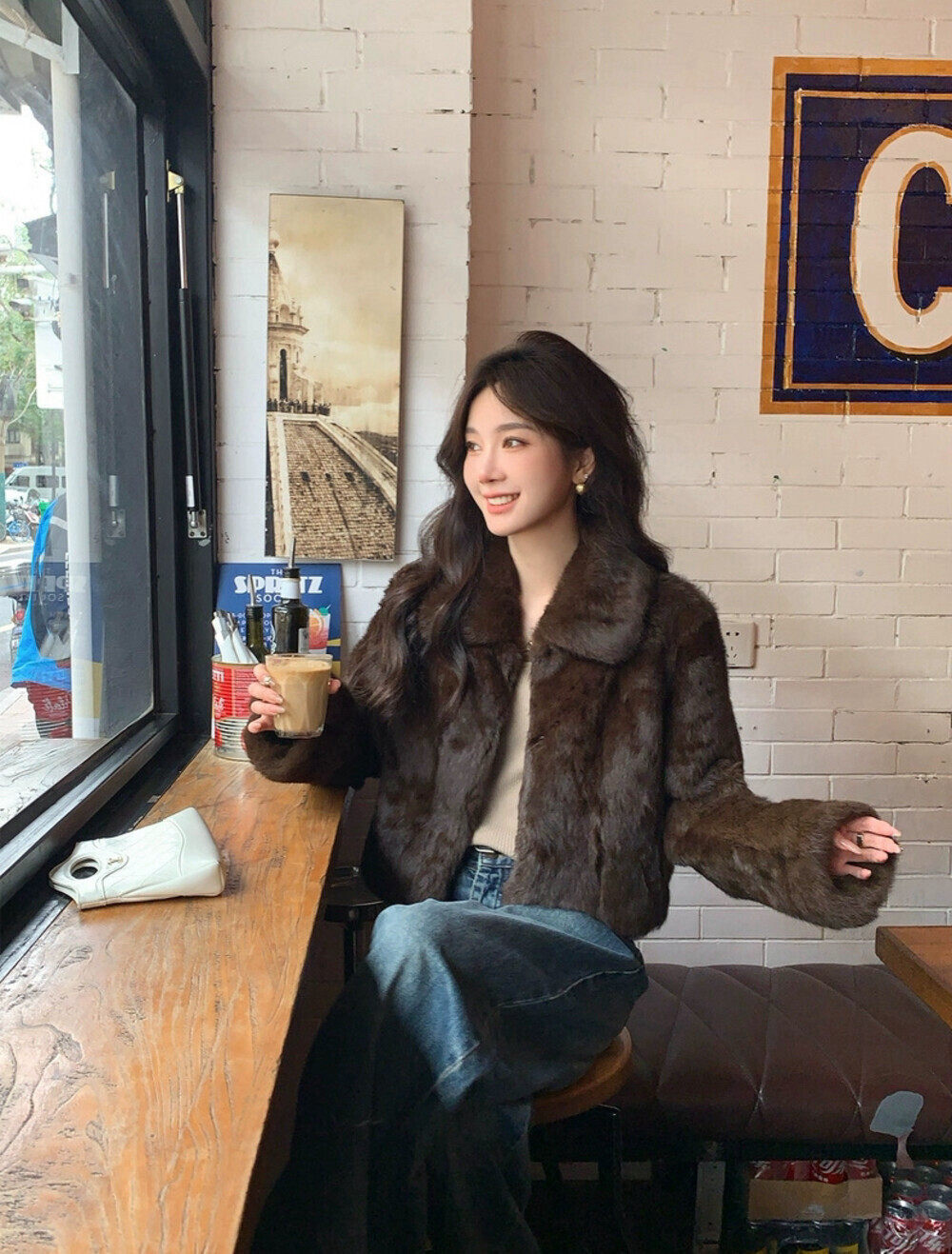 海宁皮草25年新品全兔毛皮草真毛短款老钱气质款百搭高级感外套