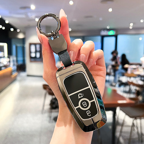 适用福特新蒙迪欧钥匙套2023款女高级汽车用品17-23款金属扣壳男