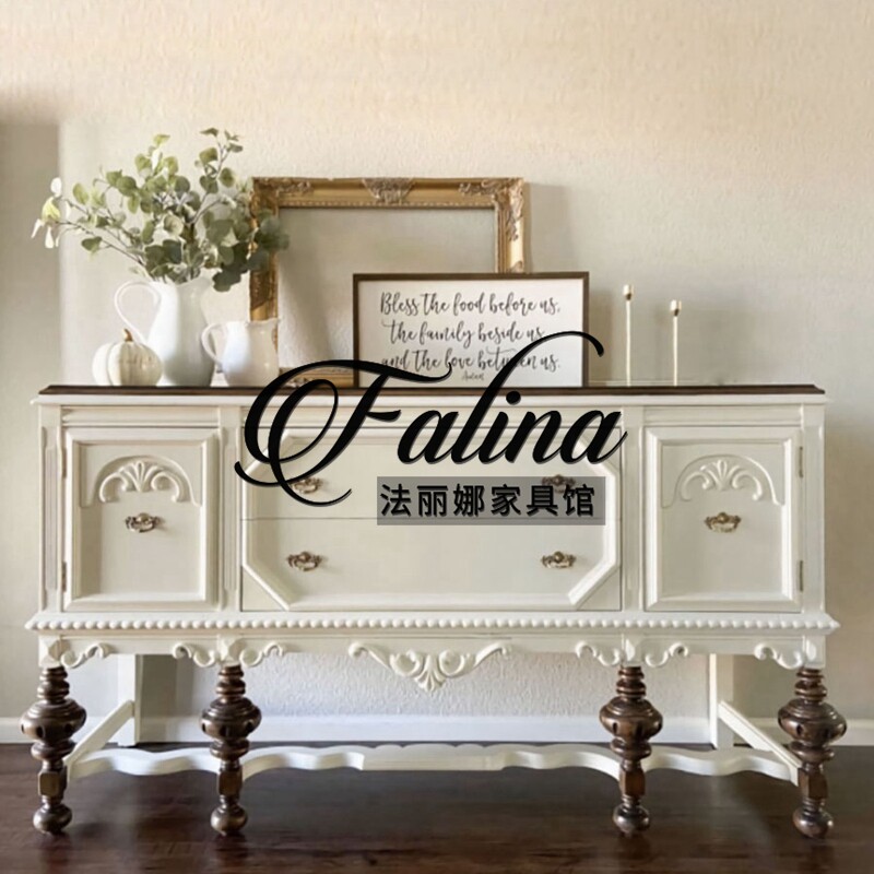 法式复古玄关柜入户门厅柜客厅美式欧式实木雕花餐边柜装饰柜边柜