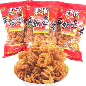 辈儿香 麻辣鱼味卷不是辣条油炸普通型膨化食品脆卷40g*5袋包邮
