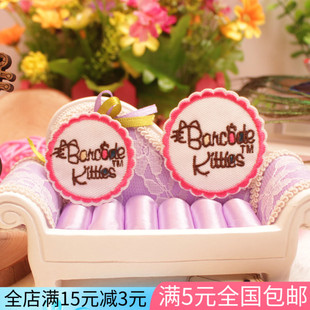 儿童宝宝卡通徽章布贴衣服裤子羽绒服亲子装饰粉色圆形花边补丁贴